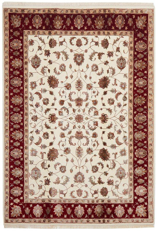 INDIAN HANDMADE WOOL & SILK RUG - 238X169CM
