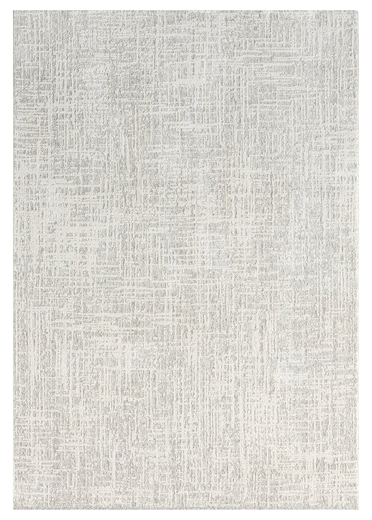 A rectangular natural color area rug with a textured weave pattern.