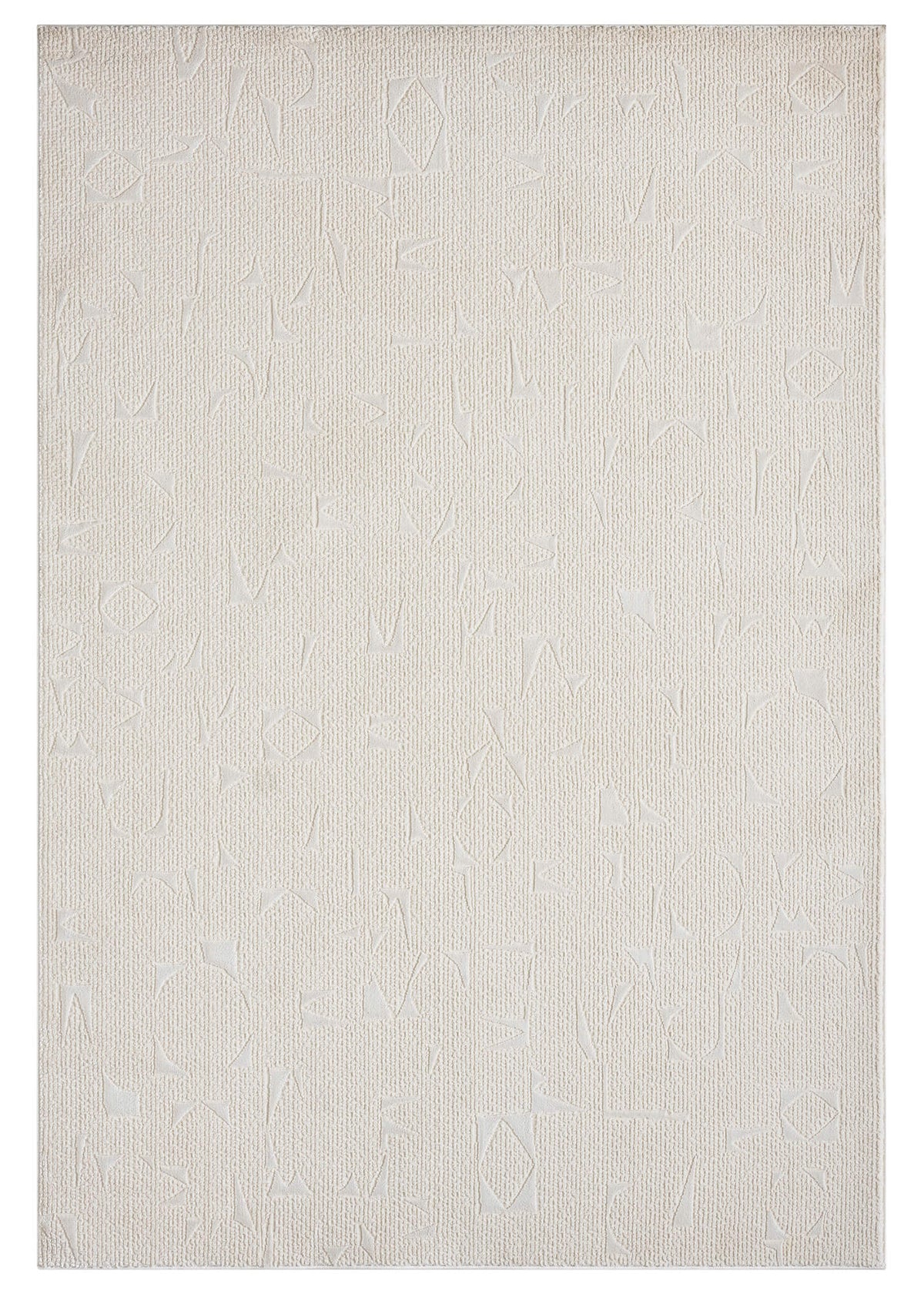 Textured beige rug on a white background