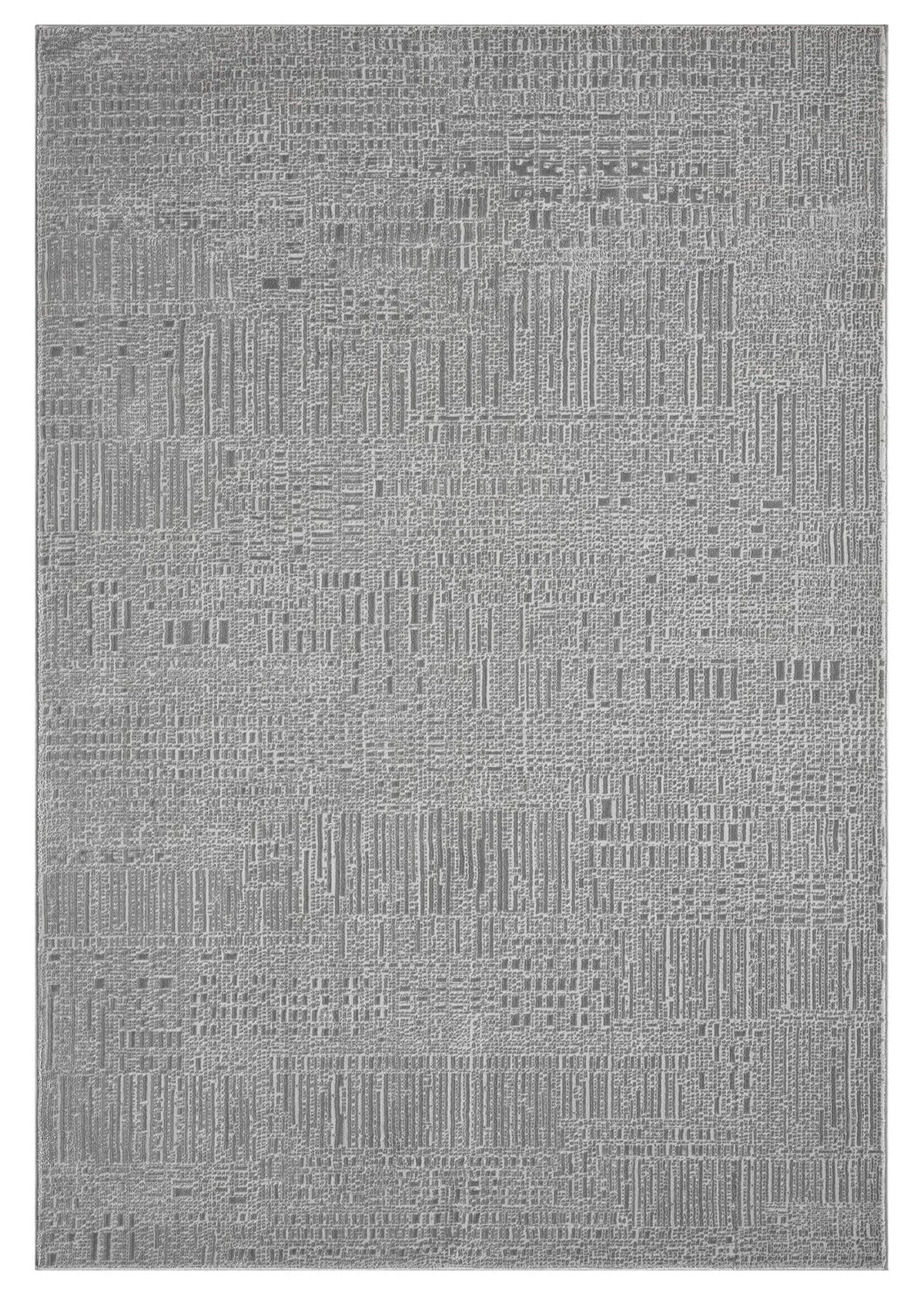 Gray textured area rug on a white background