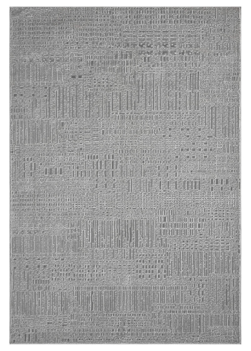 Gray textured area rug on a white background