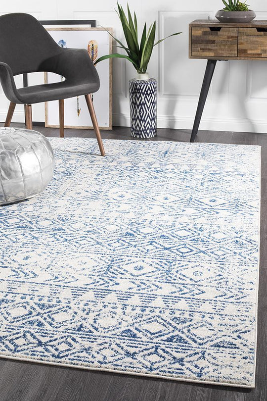 Aladdin Aliya White Blue Rustic Rug-230X160CM
