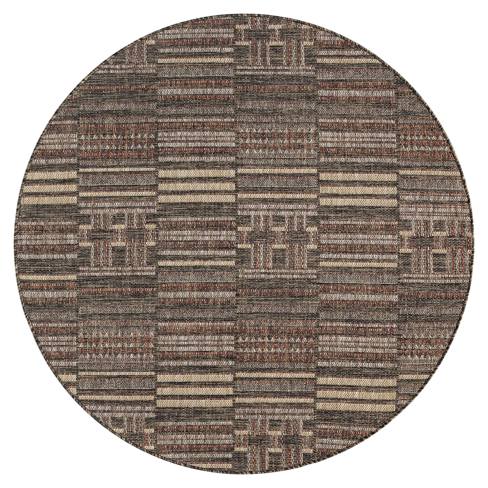 Indoor/outdoor Flat-Weave 563 Terra Round – Aladdin Rugs NZ