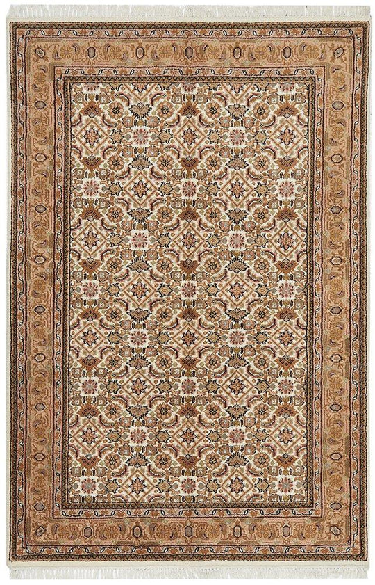 INDIAN HAND KNOTTED WOOL RUG 184X122CM