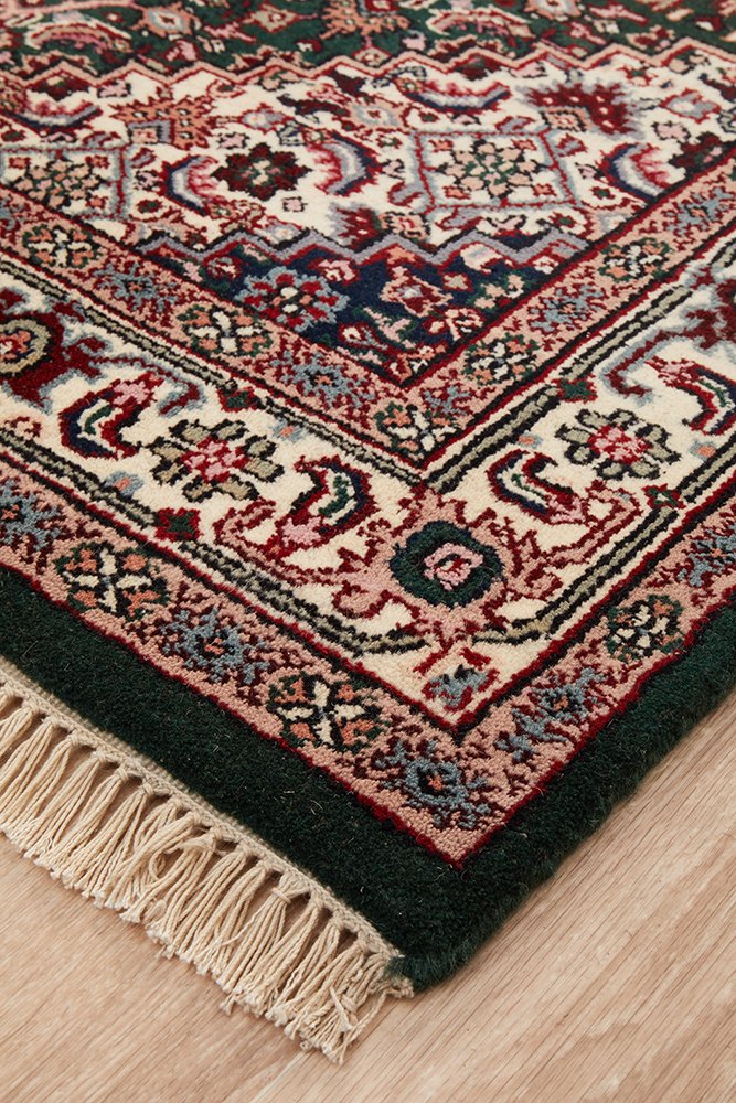 INDIAN HAND KNOTTED WOOL RUG 170X110CM