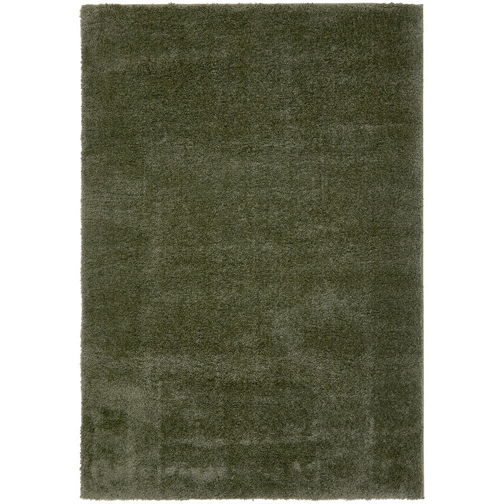 Sima Green Soft Plain Shag Rug