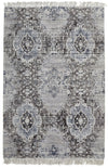 Scandinavian Style Viscose and Cotton Charcoal Rug-225X155cm