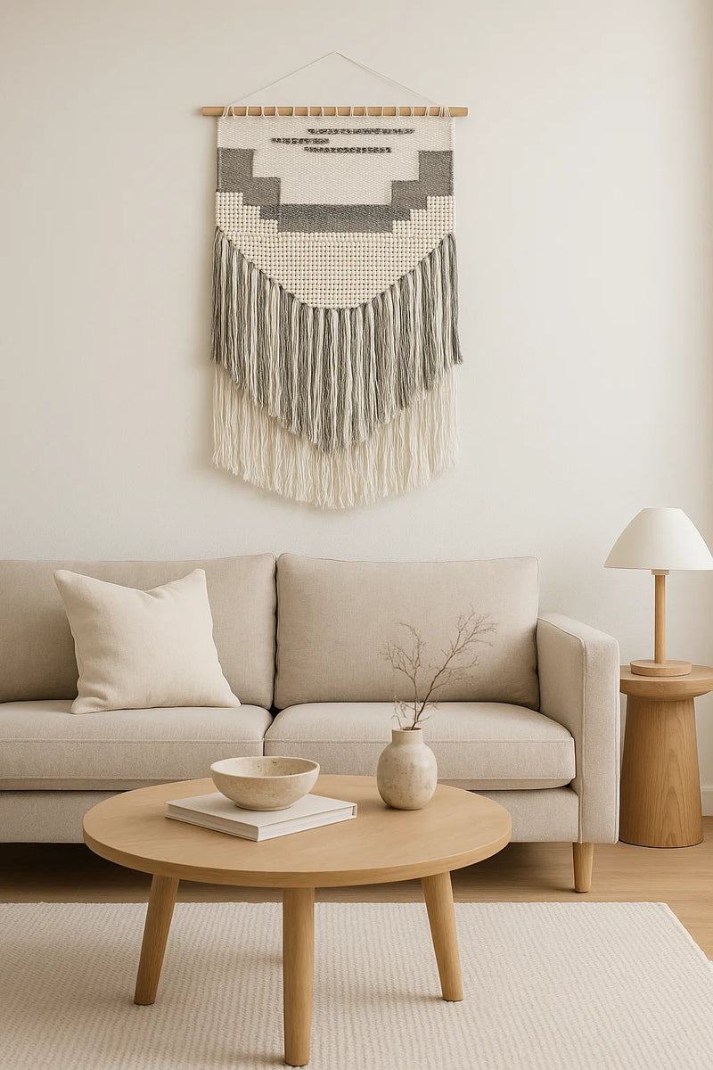 Aladdin Rugs NZ Home Gram Scandi Layered Fringed Wall Hanging
