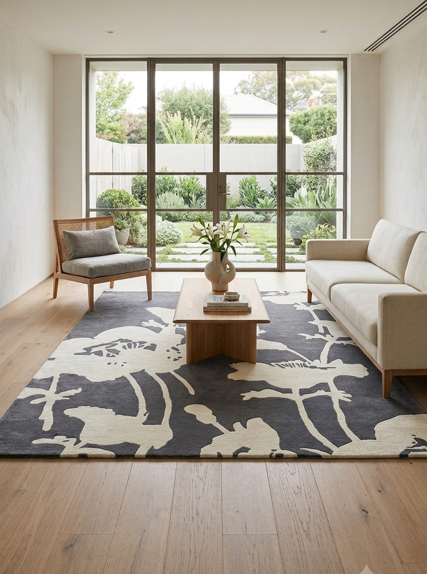 Florence Broadhurst Floral 300 Charcoal 039604