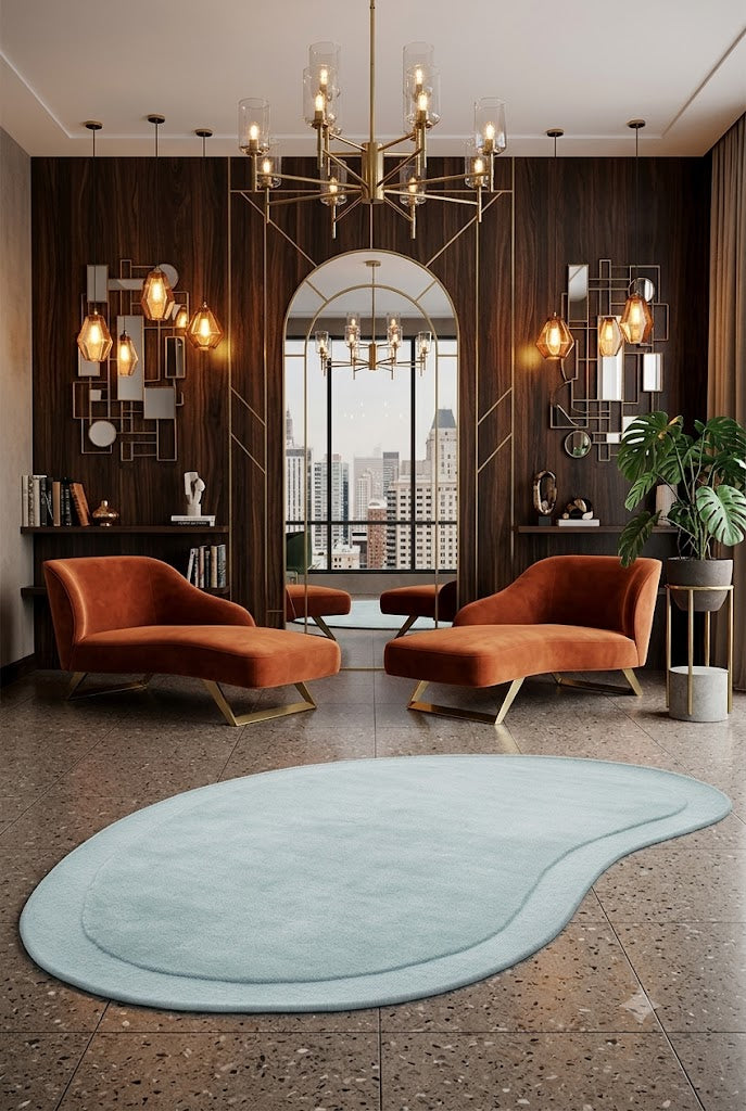 Asymmetrical Sky 100% NZ Wool Rug