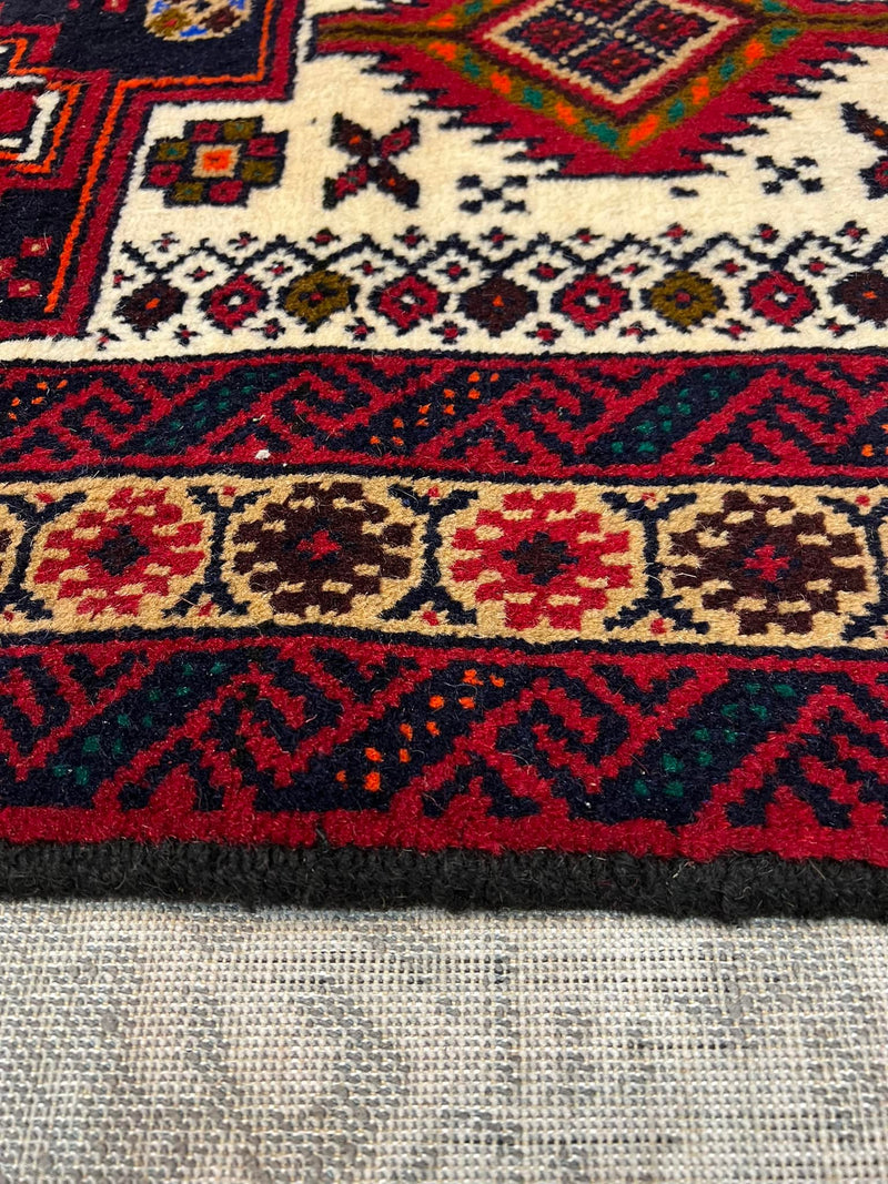 HAND KNOTTED PERSIAN FINE BALUCH RUG 190X103CM