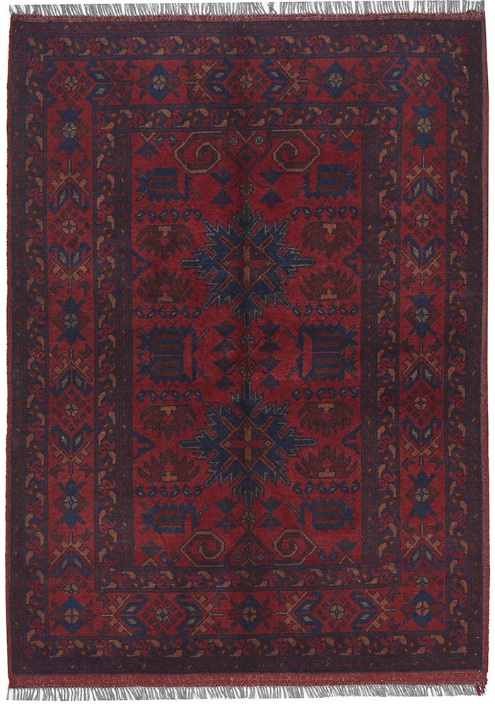 Hand Knotted Khal Mohammadi Rectangle Rug Red 144x107cm