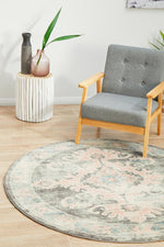 Arvin Loomed Grey Round Rug