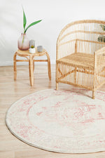 Arvin Power Loomed Rose Round Rug