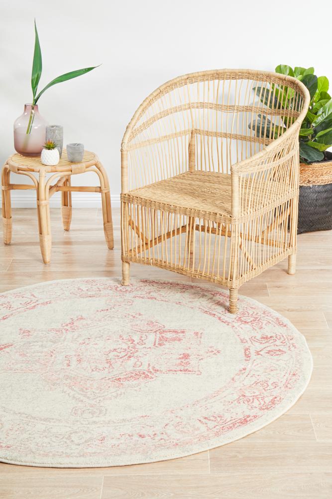 Arvin Power Loomed Rose Round Rug