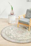 Arvin Power Loomed Silver Round Rug