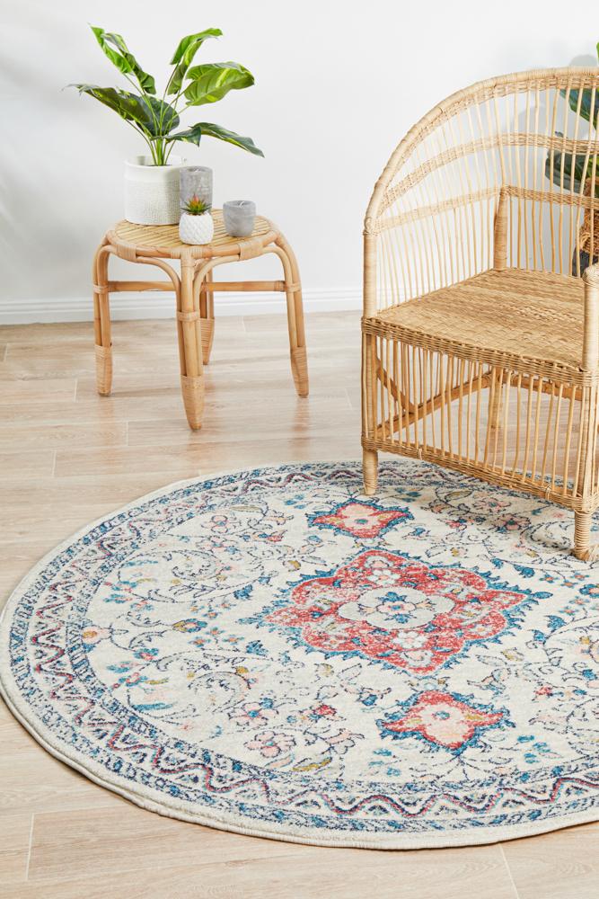 Arvin Power Loomed Pastel Round Rug