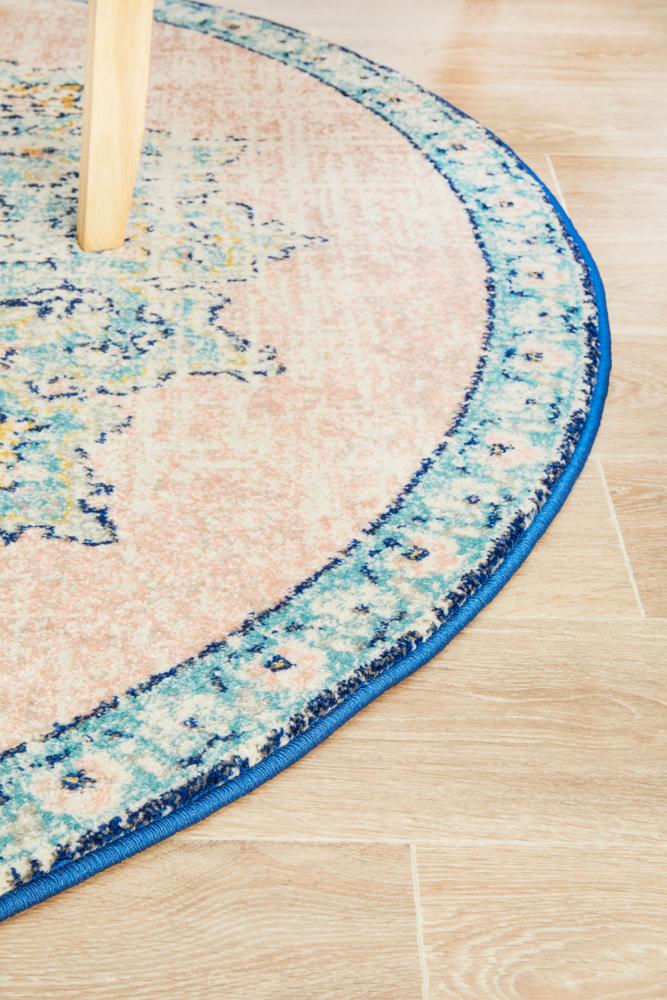 Arvin Power Loomed Flamingo Round Rug