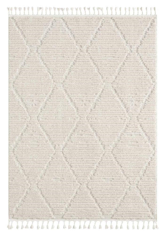 Bursa 3632 Fringed Tribal Ivory Rug