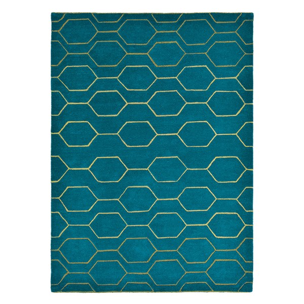 Arris rugs 37307 in teal and gold by wedgwood