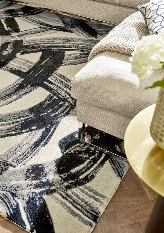 Thyphonic Contemporary Wool Rugs 140505 Onyx Black by Harlequin