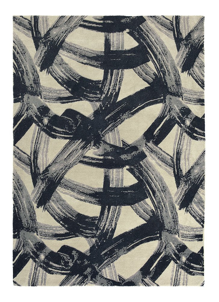 Thyphonic Contemporary Wool Rugs 140505 Onyx Black by Harlequin