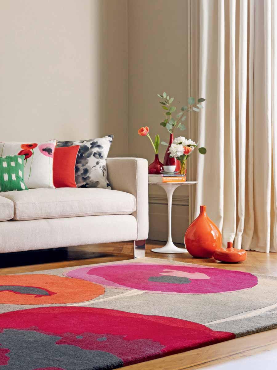 Sanderson Poppies Red/Orange 45700 - aladdinrugs - 1