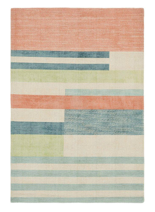 Parwa Blocks Wool Rugs 026300 in Chalky Brights
