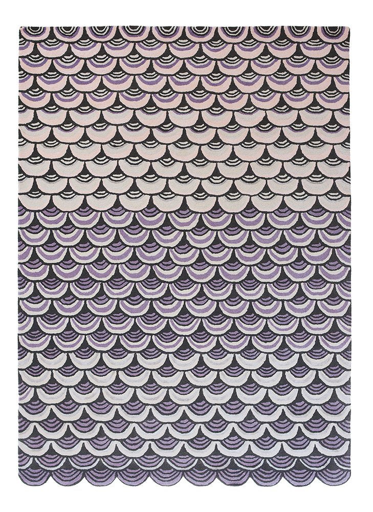Masquerade Geometric Scale Wool Rugs 160002 by Ted Baker in Pink