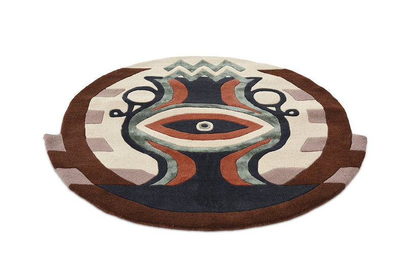 Zodiac Aquarius Star Sign Circle Round Wool Rugs 162105 by Ted Baker