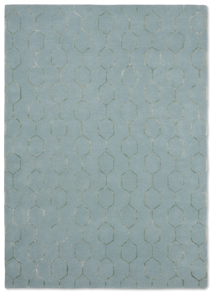 Gio Geometric Wool Rugs 39108 by Wedgwood in Mineral Blue
