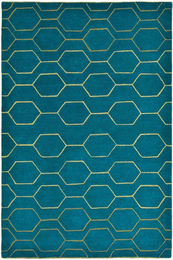 Arris rugs 37307 in teal and gold by wedgwood