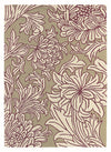 Morris & Co Chrysanthemum Wine Linen 27005