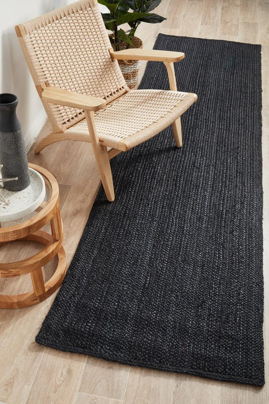 Mumbai Black Runner Rug