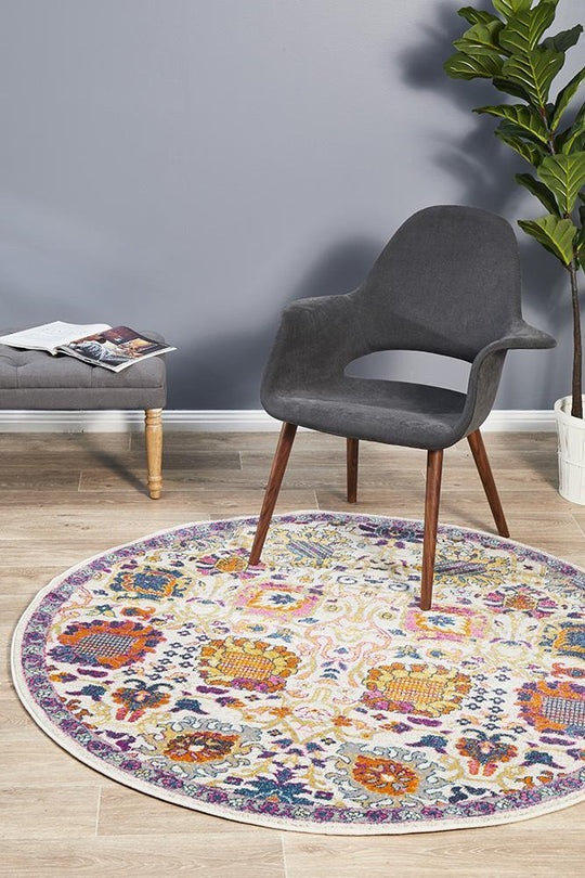 Naz Vintage Look Multi Round Rug