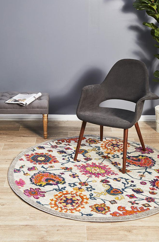 Serkan Vintage Look Multi  Round Rug