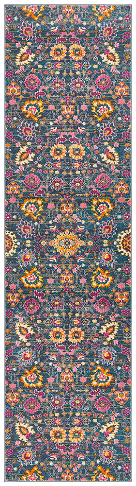 Yeter Vintage Look Blue  Runner Rug