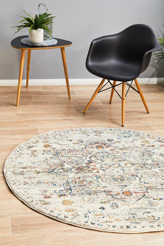Tina 911 Silver Round Rug