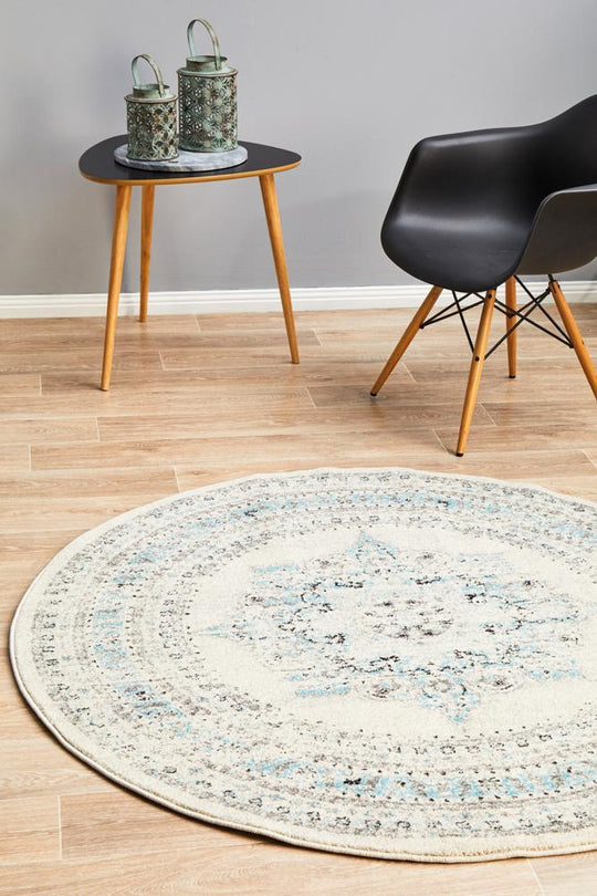 Tina 922 White Round Rug
