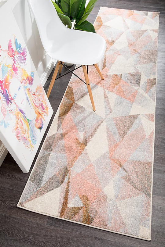 Sarah Shatter Blush Modern Runner Rug