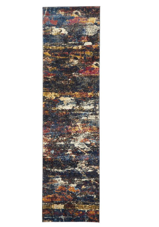 Heliya  Modern Midnight Runner Rug