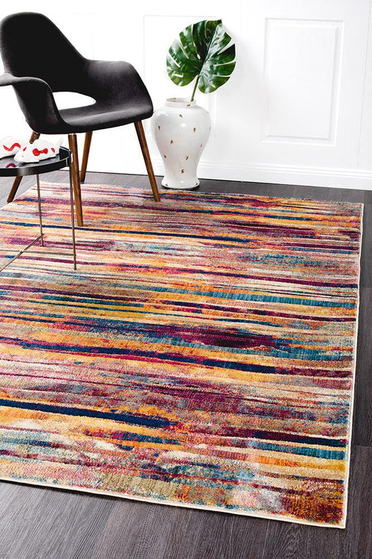 Heliya  Modern Raspberry Rug