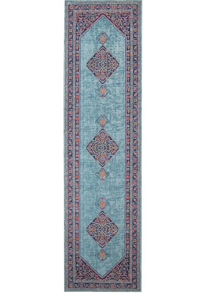 Estera Diamond Vintage-Style Blue Rug