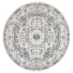 Esme Mist White Transitional Round Rug