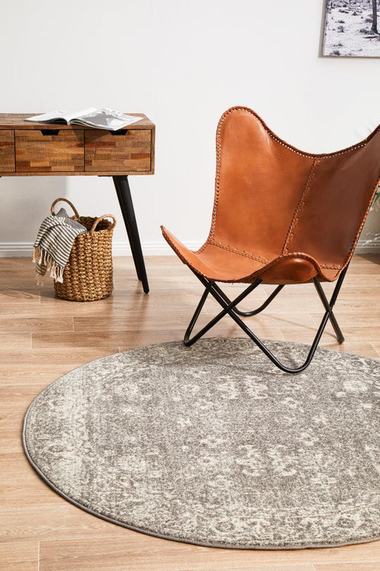 Esme Pidgeon Grey Transitional Round Rug