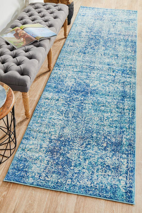Esme Muse Blue Transitional Runner Rug