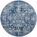 Esme Contrast Navy Transitional Round Rug