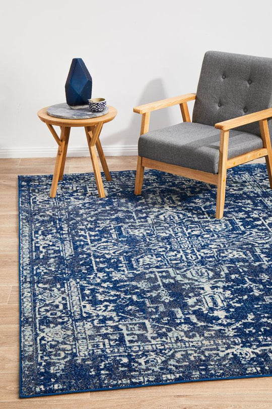 Esme Contrast Navy Transitional  Rug