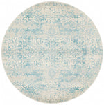 Esme Glacier White Blue Transitional Round Rug