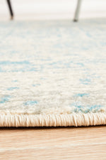 Esme Glacier White Blue Transitional Round Rug